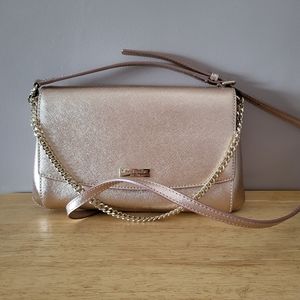 Rose gold Kate Spade cross body purse with chain